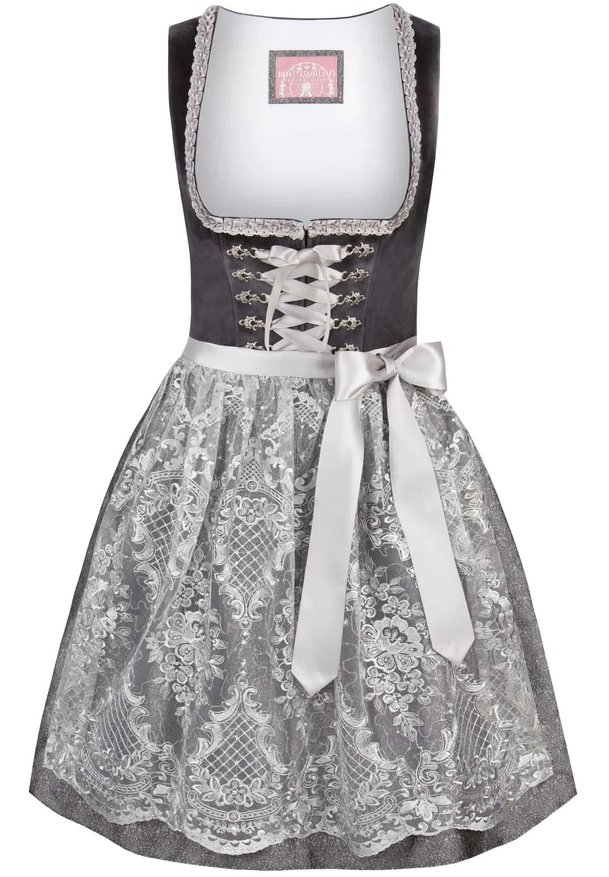 Dirndl Loredana (anthrazit, Gr. 38) von Wiesnwuid für Damen, 40% Baumwolle, 60% Polyester - Stockerpoint - FashionsVida