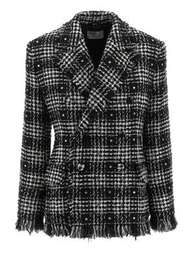 Blazer di tweed e strass