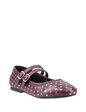Women's Nixie Mary Jane Stud in Plum Size: 5 - Plum - Size: 5 - Hush puppies - FashionsVida