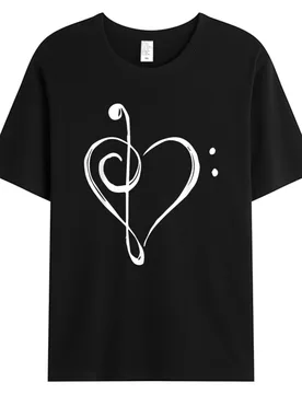 Love Music Treble And Bass Clef Heart Men's Cotton Graphic Tshirts 5XL T-shirt Mens Tshirt 4XL Fashion Designer Clothing - Aliexpress - FashionsVida