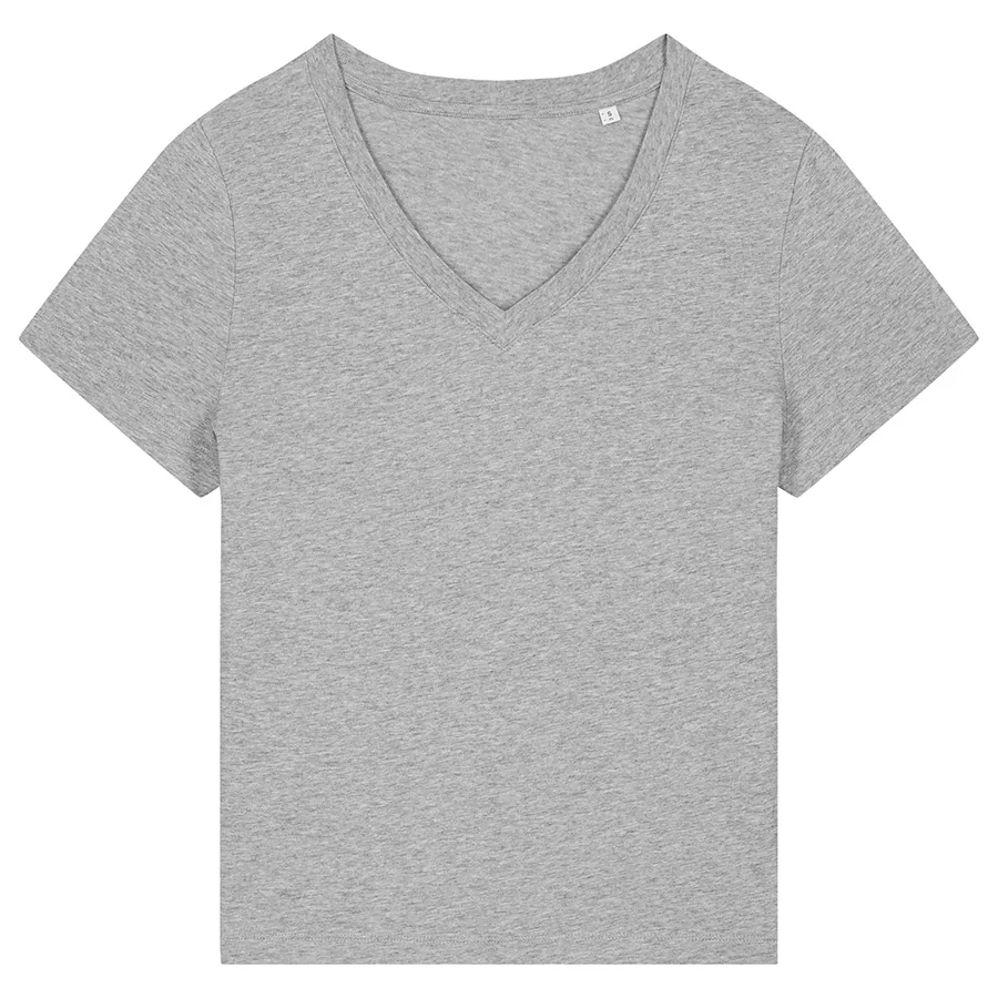 Organic Cotton V-Neck T-Shirt - Grey - Natural Collection Select - FashionsVida