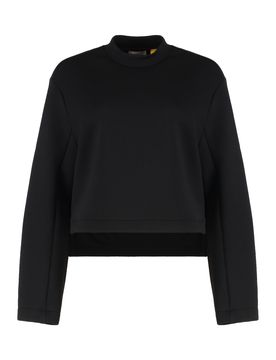 Techno Fabric Sweatshirt with Logo Patch on Left Sleeve and Side-Slit Hem