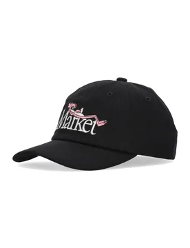 Cappellino Visiera Curva Uomo Sleepy 6 Panel Hat X Pink Panther Black - MARKET - FashionsVida