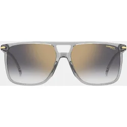 Gafas de sol de hombre rectangular en acetato con lente espejada