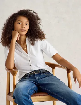 Pure Cotton Embroidered Shirt White female - White stuff - FashionsVida
