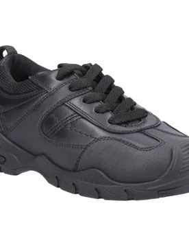 Travis Jnr Leather Boys'S Black Lace-Up Shoes - Size Uk 11 - Hush puppies - FashionsVida
