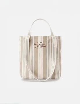 Shopping bag Essential Beach panna e beige in cotone - MC2 SAINT BARTH - FashionsVida