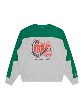 Convenience Store Panelled Crewneck - /Heathergrey