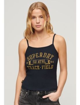 Para mujer. W6011883A Camiseta canalé Athletic College (L/XL), Casual, Sin mangas / Tirantes, Algodón Orgánico, Sostenible