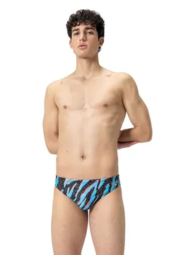 Cm Allover Swimming Brief Black / Picton Blue / Siren Red UK 28 Men - Speedo - FashionsVida