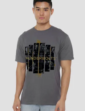 Unisex Thunderbolts Team Asterisk T-Shirt, Charcoal Size: Medium - Charcoal - Size: M - Marvel - FashionsVida
