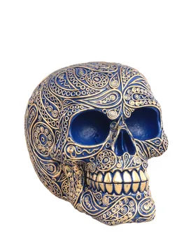 Barock Totenkopf blau aus Harz 11,5cm - CHAKS - FashionsVida