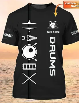 The Latest Summer Men's Drummer DW121 Fashion T-shirt Personalized Name Drummer 3D Printed T-shirt Neutral Casual T-shirt Gift - Aliexpress - FashionsVida