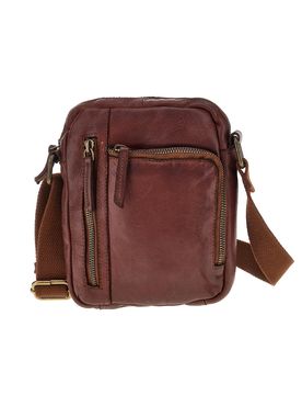 Borsa a tracolla cognac con tasche con zip CLASS WYP002