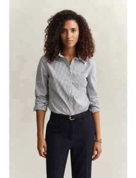 Para mujer. 4300487 Camisa Slim Fit popelina a rayas (38), Casual, Algodón, Clásico, Manga larga