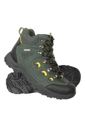 Adventurer' Mens Isodry Boots Cushioned Footbed Breathable Waterproof Hiking Shoes Green - Size Uk 7.5