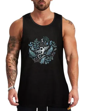 Forest dragons in shades of blue and green on navy blue Tank Top Workwear Tank Top Durable Sleeveless Casual Shirt - Aliexpress - FashionsVida