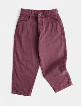 Pure Cotton Denim Striped Barrel Leg Jeans (2-8 Yrs) Burgundy male - M&S - FashionsVida