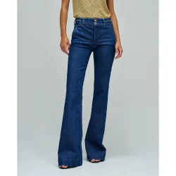 Vaqueros campana chino push in flare de mujer