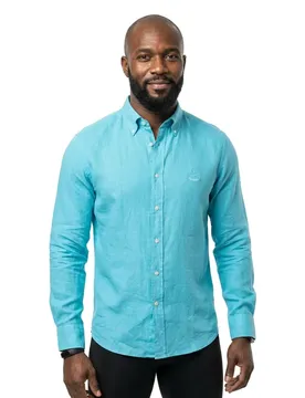 FaÇonnable Camicia A Maniche Lunghe Fm302207 Linen Broadway Blue XL