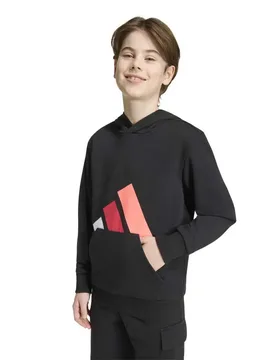 Felpa Con Cappuccio Essentials Black / White / Pure Ruby / Solar Turbo 7-8 Anni - Adidas - FashionsVida