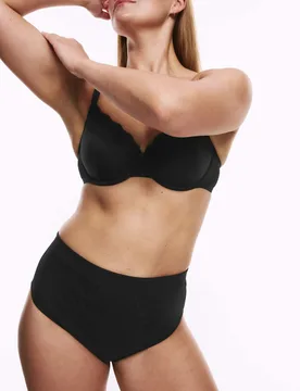 Pk Cotton Rich Lace High Waisted Stoma Thongs Black female - M&S - FashionsVida