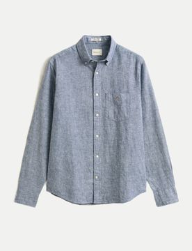 Leinenhemd Regular-Fit Blau 3XL