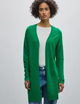 Langer Cardigan female Grün