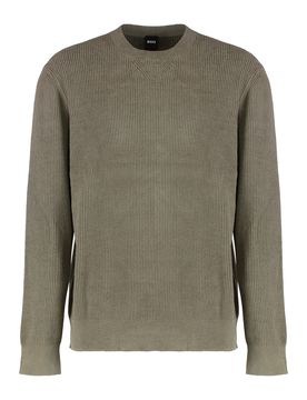 Men's Velvet Ribbed Effect Crewneck Sweater