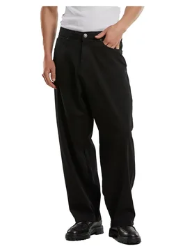 Pantaloni Tapered Twill Baggy Black 34 - Urban classics - FashionsVida