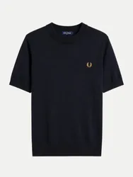 T-Shirt in Strick-Qualität Schwarz M