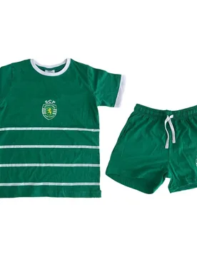 Pyjama à Manches Courtes Stripes Green L - Sporting Cp - FashionsVida