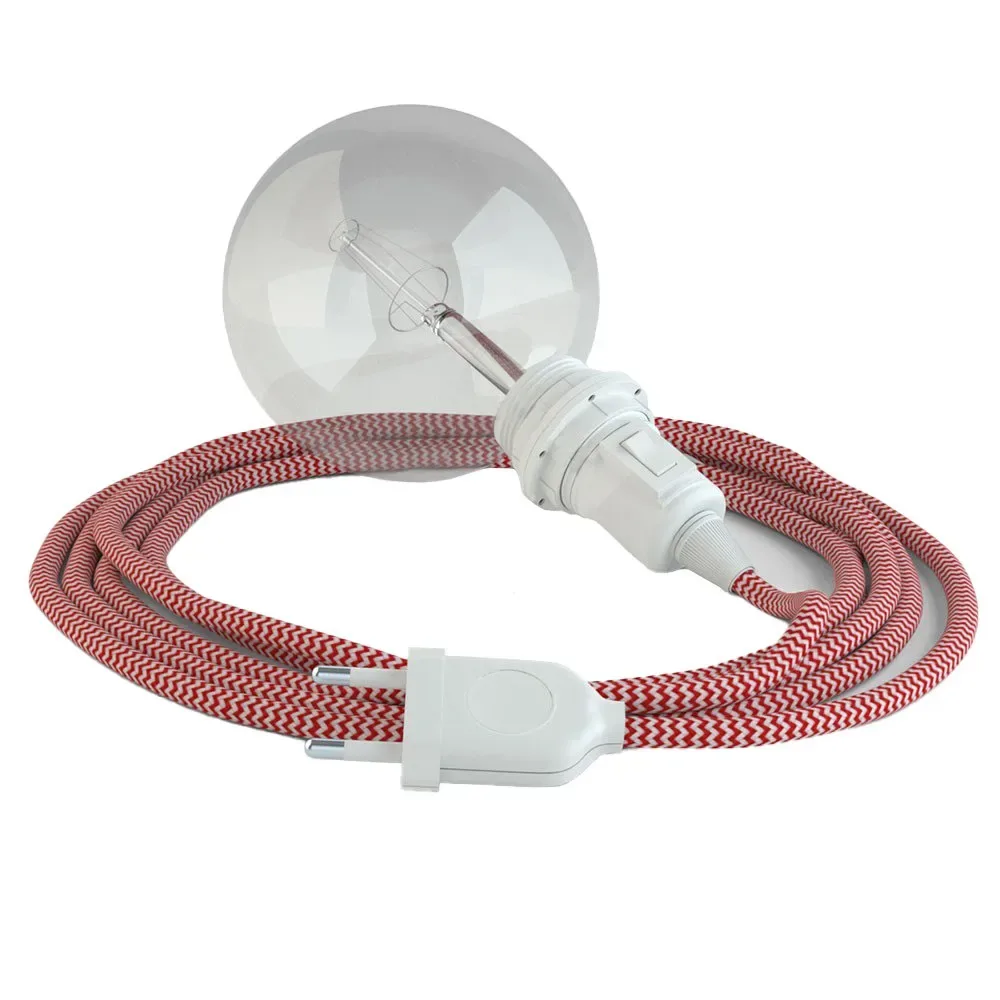Cables Lampe Suspendue Pour Abat-jour Rz09 Zigzag 3 M Red / White One Size - Creative - FashionsVida