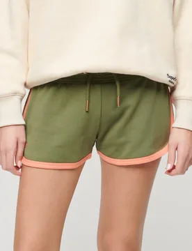 Superdry Damen Athletic Essentials Logo Racer Shorts Kaki - Größe: 44 - 54.99 - FashionsVida