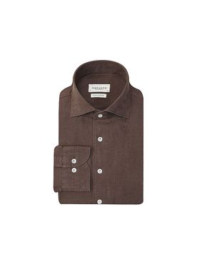 Camisa de lino marrón 41
