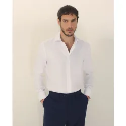 Camisa vestir de hombre regular fit cuello italiano