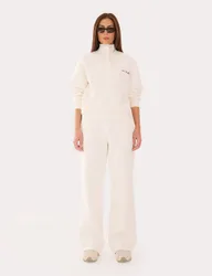 Pure Cotton Half Zip Relaxed Sweatshirt White female