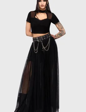 Gothic T-Shirt - Chapel Blessing - Lace Trim Top - M bis XXL - für Damen - Größe XL - schwarz - Frauen - female - Killstar - FashionsVida