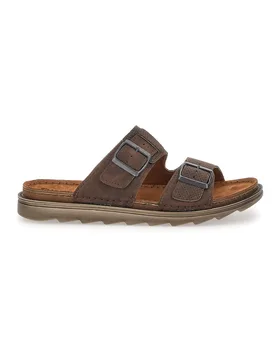 Ciabatte Marroni Con Sottopiede In Vera Pelle 10 BU 42 - Inblu - FashionsVida