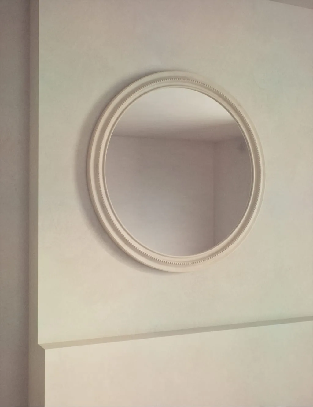 Daphne Round Hanging Wall Mirror White - M&S - FashionsVida