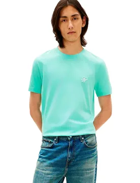 T-shirt à Manches Courtes Script Monogram Arctic Aqua XL - Tommy hilfiger - FashionsVida