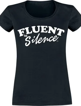 T-Shirt - Fluent In Silence - M bis XXL - für Damen - Größe M - schwarz - Frauen - female - Goodie Two Sleeves - FashionsVida