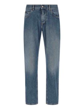 Jeans con ricamo araldico