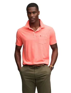 Polo à Manches Courtes Classic Cotton Linen Neon Coral L - Superdry - FashionsVida