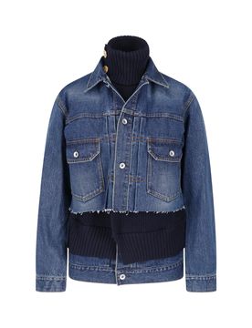 Women's Cotton Jacket with Wool Detail & Cupro Lining