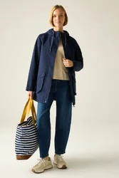 Women's Norana Hooded Waterproof Jacket in Mid Navy Size: 10 - Mid Navy - Size: 10