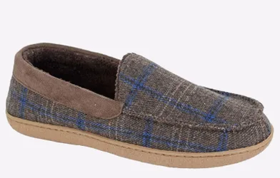 Neville Moccasin Mens - Brown Textile - Size Uk 11