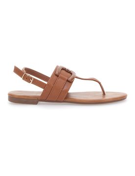 Sandali flat marroni con fascetta sottile PREA446 38