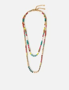 Aiko multicoloured long necklace set