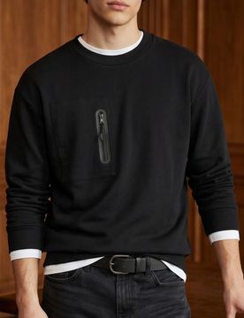 Felpa crewneck con cotone - nero